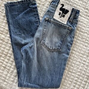 Sandrine Rose Jeans Womens sz 23 Blue Distressed Denim Free People